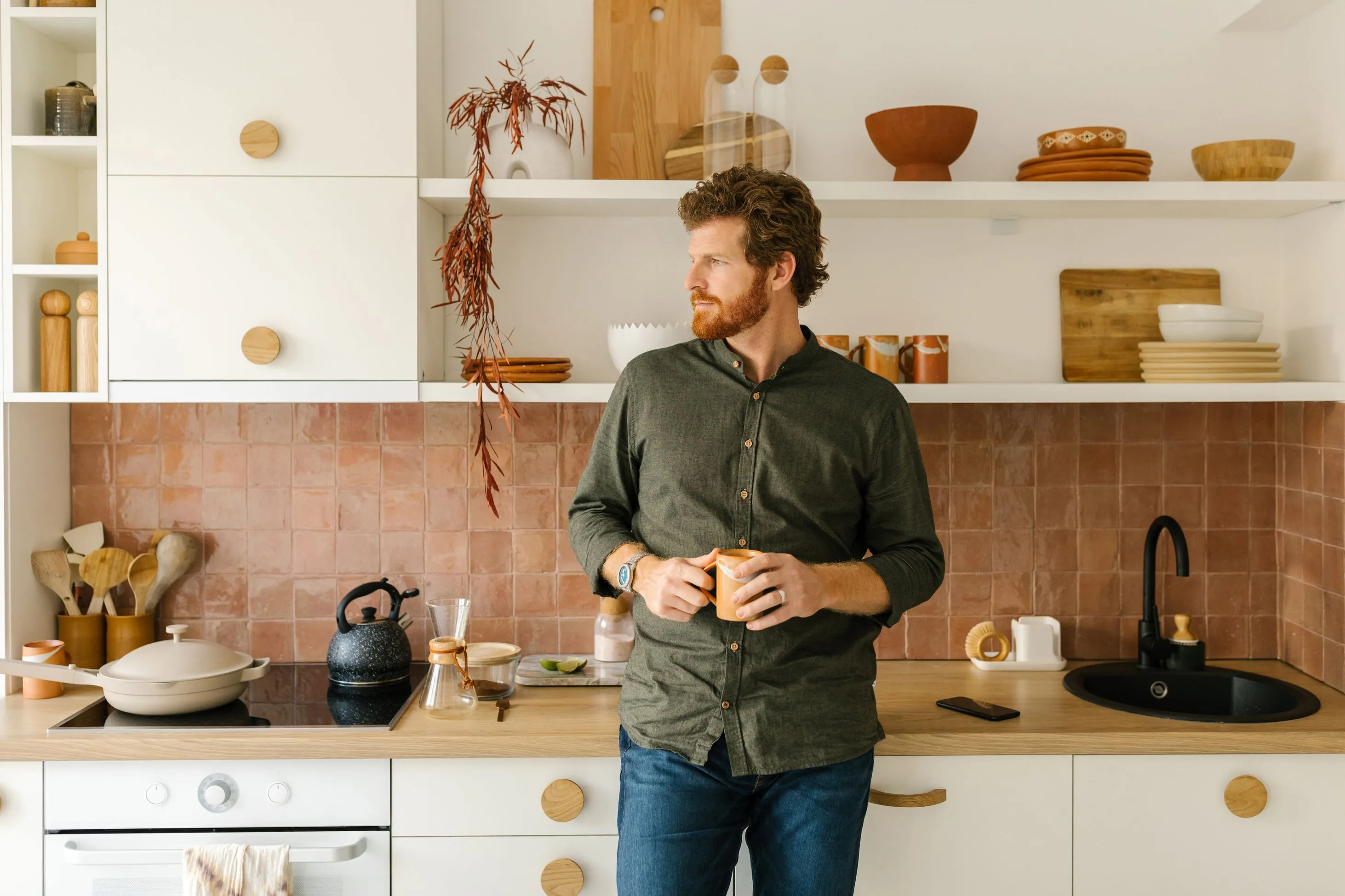 Man in kitchen